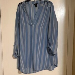 Rue21 Light Blue Striped Blouse